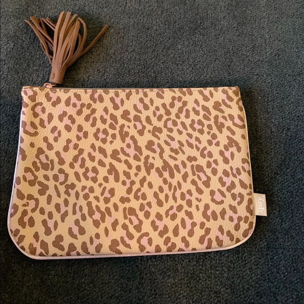 Ipsy Leopard Print Cosmetic Clutch Bag